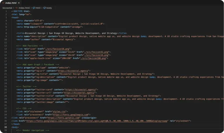 HTML heading code in visual studio code